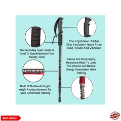 Hiking Trekking Poles, 2 Pack Collapsible, Lightweight, Anti Shock, Walking S…