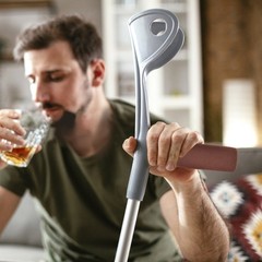 2Pcs Brown Sponge Walking Cane Handle Grips Thick Non Slip Crutch Hand Grips