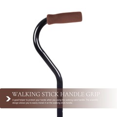 2Pcs Brown Sponge Walking Cane Handle Grips Thick Non Slip Crutch Hand Grips