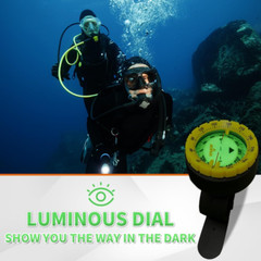 Wrist Diving Compass Waterproof Underwater Navigation Strap Side Reader Yellow