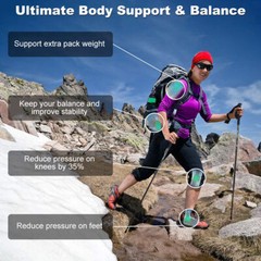 2X Hiking Trekking Poles Nordic Walking Sticks Adjustable Anti-shock Alpenstock
