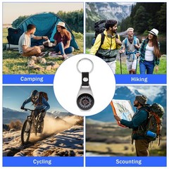 Compass Keychain Aluminum Compass with Snap Hook Waterproof Tr…
