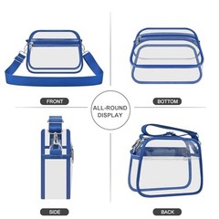 Clear Bag for Stadium Events Clear Sports Fan Handbags Purses with Small Blue