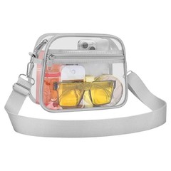 Clear Bag for Stadium Events Clear Sports Fan Handbags Purses with Small Silver