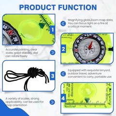 Magnetic Hiking Compass Small Survival Orienteering