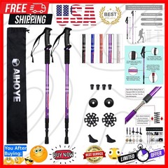 Hiking Trekking Poles, 2 Pack Collapsible, Lightweight, Anti Shock, Walking S…