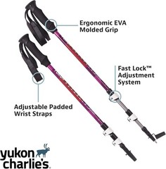 NEW YUKON CHARLIES ADVANCED FLOAT Trekking Poles, Red