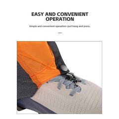 For Outdoor Hiking Ankle Gaiters with Adjustable Drawstring and Hook Fastener
