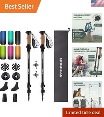 Lightweight 7075 Aluminum Nordic Walking Sticks – Retractable Trekking Poles Set