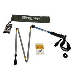 Weanas Silver Blue 1Pc Ultralight Adjustable Folding Collapsible Trekking Pole