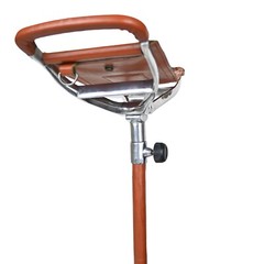 Outdoor Shooting Stick Seat Adjustable Venator Real Leather Tan Walking Seat Men
