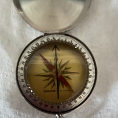 Walker Metal Pocket Compass Direction Measurement Silver & Green