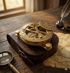 Vintage Brass Sundial Compass 2.5″ – Handmade Antique Nautical Gift for Explorer