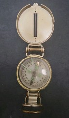 Vintage Compass Engineer Directional Gold Tone Lensatic Military Style Rare