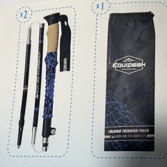 Equipeak Hiking Pole Collapsible Aircraft Aluminum Attachments Walking Trekking