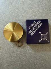 Vintage Hoffritz Brass Pocket Compass w/ Original Box – Made in Western Germany