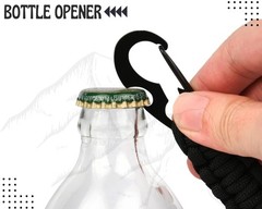 YCConcept 2 Pieces Carabiner Keychain Hook Paracord 6.1 inches, Black+orange