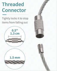 Pawfly 5 Inch Wire Keychain Cable Large Stainless 20 Pack,