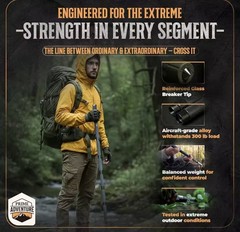 Hiking Tactical Stick Walking Staff – Outdoor Multitool Gear Trekking Pole