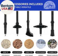 Trekking Poles Collapsible Hiking Poles – 2 Pack Adjustable Aluminum Hiking Stic