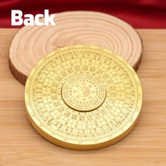 Mini Feng Shui Luo Pan Compass, Solid Brass Portable Bagua Compass with Rotating