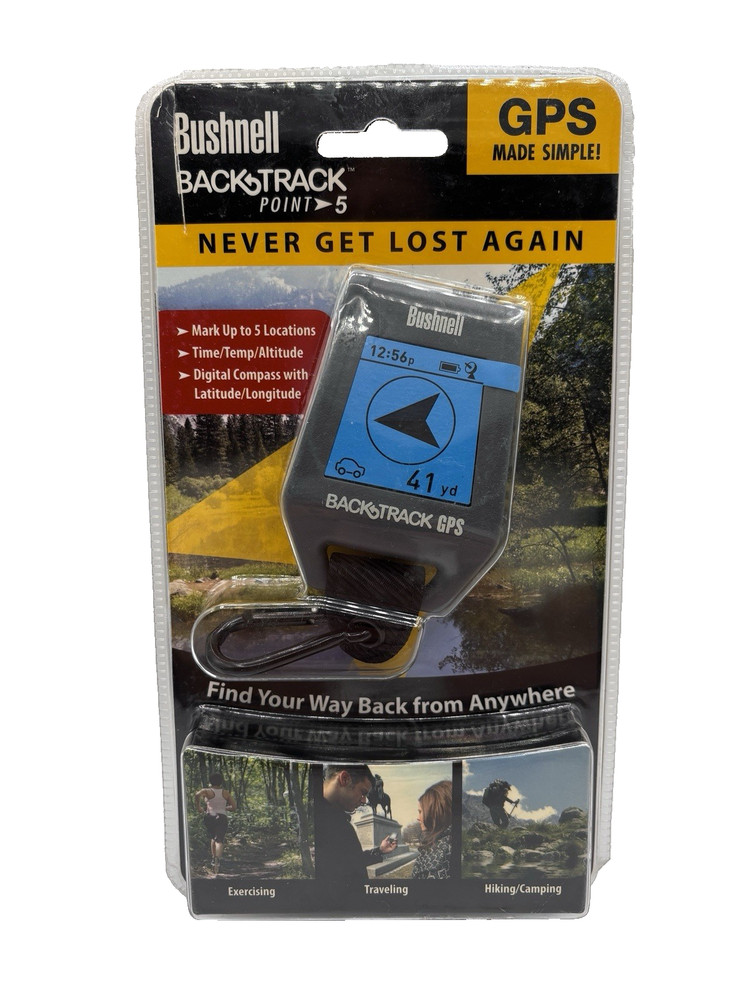 New Bushnell BackTrack Point 5 GPS Personal Locator 360200 Hiking Compass 5 Spot