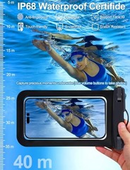 Up to 8.3″ 2 Pack Black White Universal Waterproof Phone Pouch, Large Phone