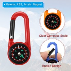5Pcs Compass, Buckle Compass Keychain Survival Pocket Compass, Dark Blue