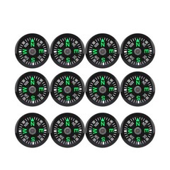 Pocket Compass, 20mm 12pcs Mini Oil Filled Compass for Hiking black
