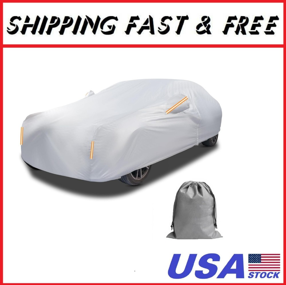 Caromop 10-Layer Waterproof Car Cover All Weather Protection (Snow, Rain, Sun)