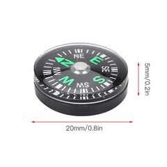Pocket Compass, 20mm 12pcs Mini Oil Filled Compass for Hiking black