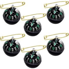 6 Pcs Pin on Compass Globe with Pin Liquid Filled Small Compass for Hiking Ca…