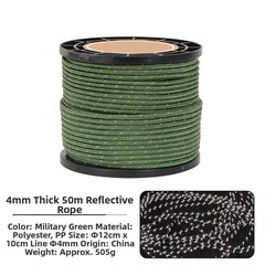 Weather Resistant Reflective Rope for Outdoor Camping 50 Meter Strong Rope