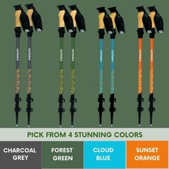 Lightweight Aircraft Grade Aluminum Trekking Poles for Hiking, Pair of 2