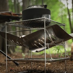 Stainless Steel Outdoor Grill with Detachable Mesh Bowl for Portable Camping