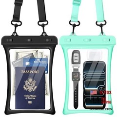 [Floatable Floating Universal IPX8 Waterproof Phone case 2 Pack-Up Black+Green