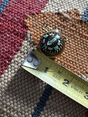 Vintage Compass Pin Taiwan Hiking Fishing Camping Bush Navigation Boat Clip On