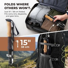 Lightweight Trekking Poles 7075 Aluminum with Cork Grip – Perfect for Travel