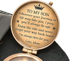 Engravable Brass Compass Nautical Antique Vintage Pocket Gift 2″ With Case