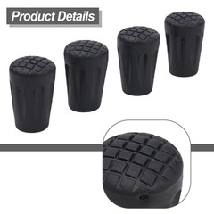 4x 10mm Walking-Stick Rubber Ferrules for cane Crutch-Grip Tip Ends Cover
