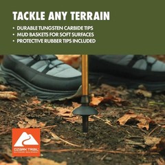Ozark Trail Aluminum Trekking Poles, Quick Lock, Cork Grip, 2 Hiking Poles​