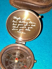 PORTHO Hiking Compass-Brass with Rustic Leather Case-Engraved “Simpsons” Quote