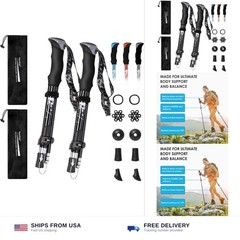 Trekking Poles Collapsible Hiking Poles – Lightweight Aircraft-Grade Aluminum…