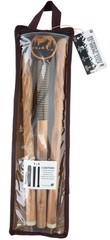 55″/3Pc Detachable Pine Wood Hiking Stick (Wolf Design)