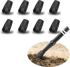 8-Pack Trekking Pole Tips – Durable Rubber for Safe, Slippery Terrain Adventures