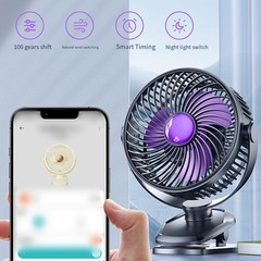 LED Display Fan 360?? Rotation Fan Ideal For Work Desk Clear Battery Indicator