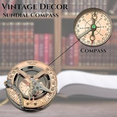Navigate Destiny with Grace: Exquisite Vintage Brass Compass with Leather Case