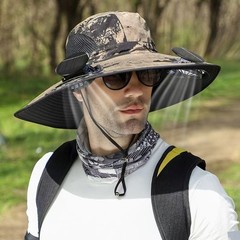 2Pcs Travel Set Waterproof Backpack + Solar USB Fan Sun Hat Adjustable
