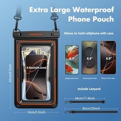 Floating Waterproof Phone Pouch 2 Pack, IPX8 Waterproof Phone Case 7.0 inch