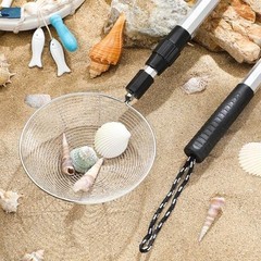 2 Pcs Full Size Beach Scoop Shovel Adjustable from 35″ to 64″ Sand Sifter for